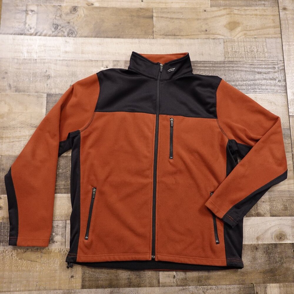 Eddie Bauer Windcutter Fleece Jacket Men’s Tall XL Rust Black Outdoor